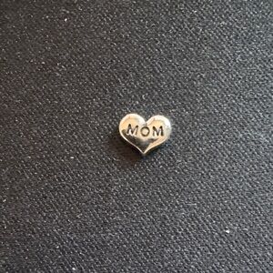 Origami Owl Silver Heart 'MOM' Charm